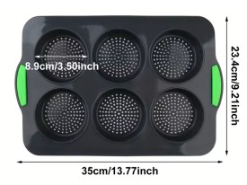 Molde silicona ranurado para 6 panes de hamburguessa 